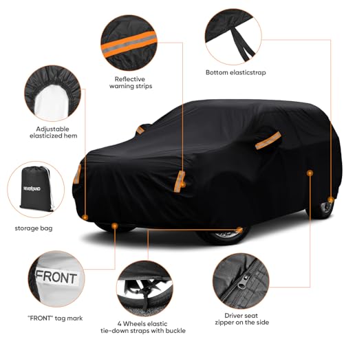 NEVERLAND SUV Car Cover Waterproof All Weather Outdoor Full Car Cover for Automobiles Snow Rain Sun UV Dust Protection Scratch Universal Fit SUV Up to 190" - Image 3