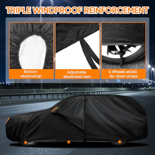 NEVERLAND SUV Car Cover Waterproof All Weather Outdoor Full Car Cover for Automobiles Snow Rain Sun UV Dust Protection Scratch Universal Fit SUV Up to 190" - Image 4