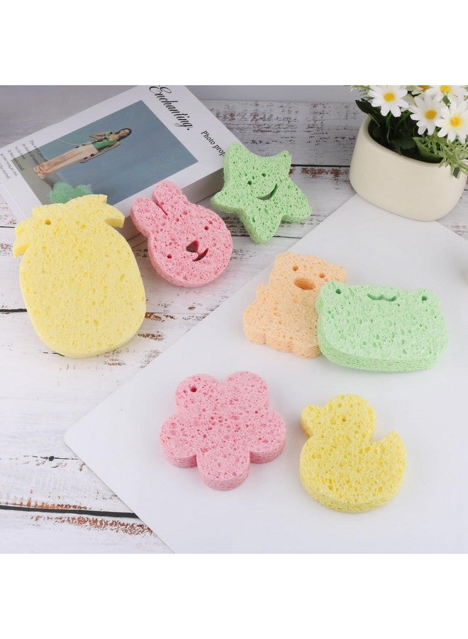 Cositina 7 Pieces Baby Bath Sponge Soft Natural Bath Sponge Cute Animals Fun Shower Body Cleaning Sponges for Baby Kids Infants Toddler - Image 5