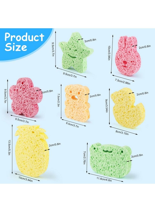 Cositina 7 Pieces Baby Bath Sponge Soft Natural Bath Sponge Cute Animals Fun Shower Body Cleaning Sponges for Baby Kids Infants Toddler - Image 2