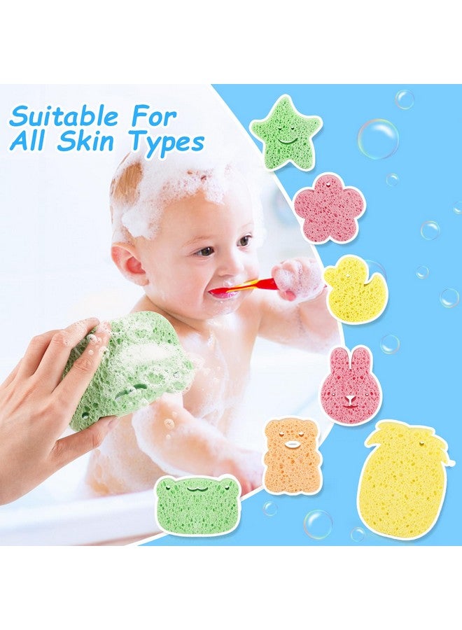 Cositina 7 Pieces Baby Bath Sponge Soft Natural Bath Sponge Cute Animals Fun Shower Body Cleaning Sponges for Baby Kids Infants Toddler - Image 4