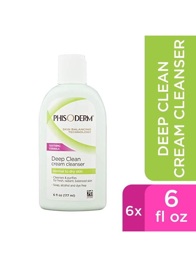 Phisoderm Deep Cleaning Cream Cleanser for Normal to Dry Skin 6 177 ml alcohol free soap free dermatologist tested facial wash Packaging May Vary 5210 36 Fl Oz Pack of 6 - Image 4
