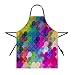 Moslion Polka Dot Apron 31x27 Inch Rainbow Color Dot Spots Circles Mosaic Plaid Gingham Kitchen Chef Waitress Cook - Image 2