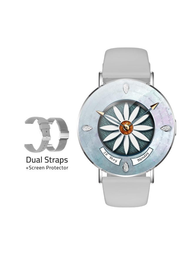 TCH Smart Watch LX1 Moon for Women/GIRLS Stainless Steel /  Starlight (Dual Strap) (International Version) - Image 2