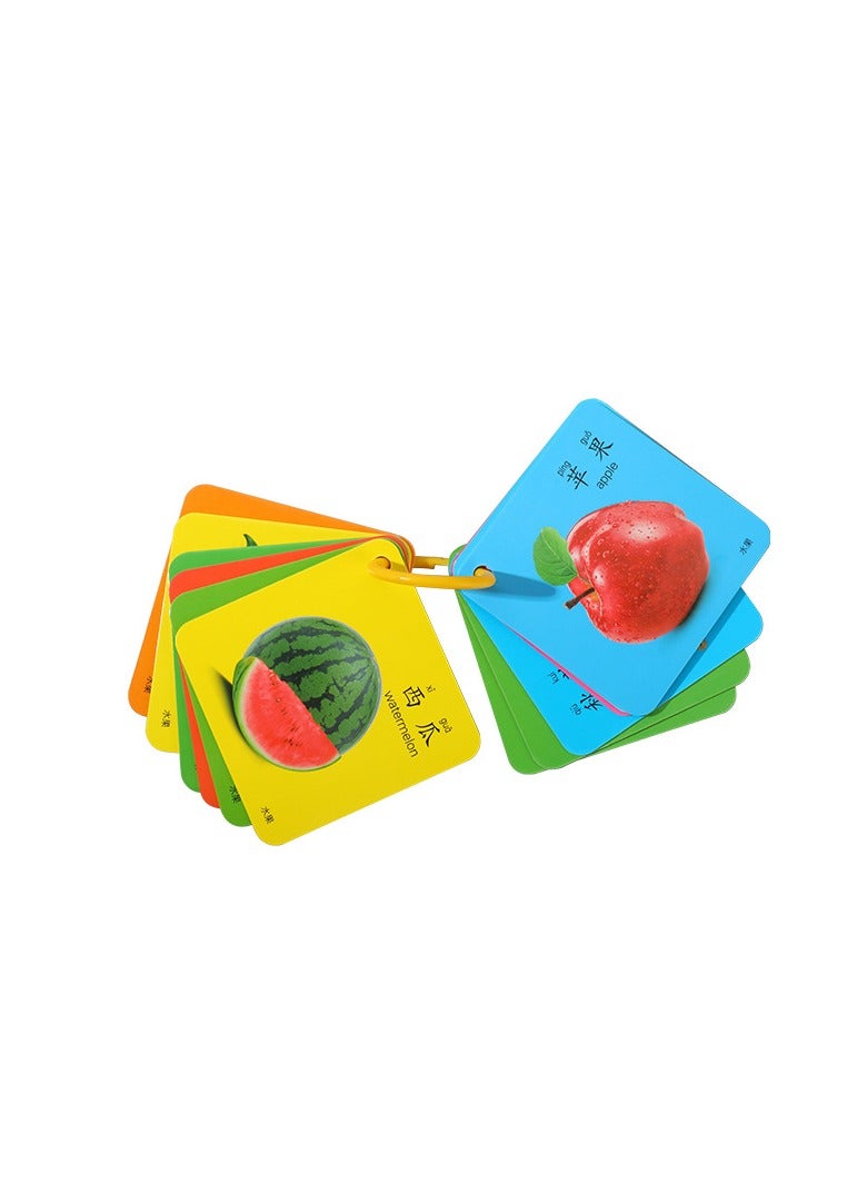 Children's double-sided educational toy literacy card, the baby enlightenment fruit card has a picture cognitive early education card - Image 1