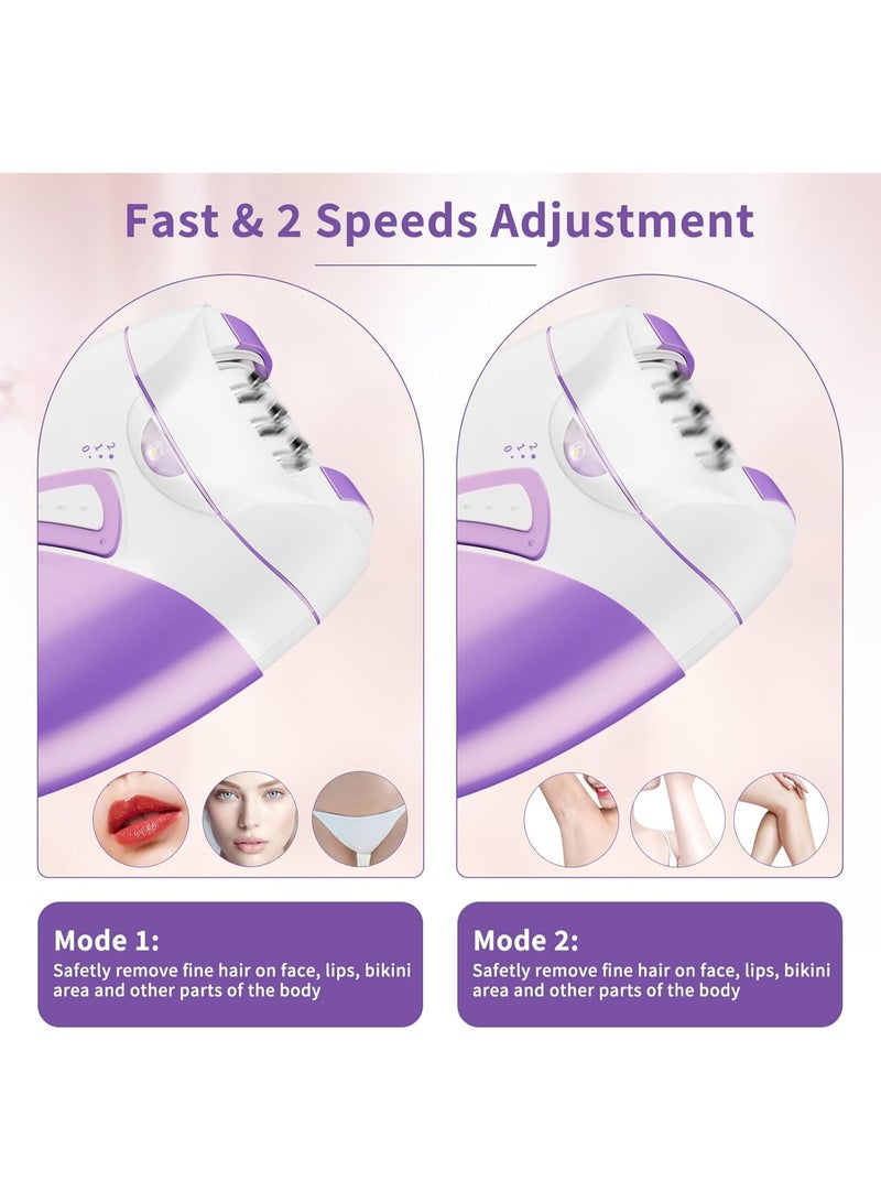 Keda Ladies Hair Removal Machine, Electric Hair Remover for Women, Facial Epilator Shaver Trimmer Shaving Machine on Bikini, Face, Legs, Arms (Purple) - Image 3