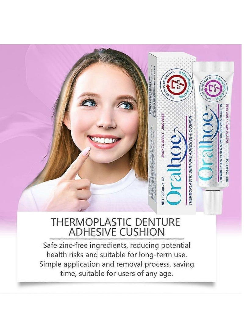 ORALHOE Thermoplastic Denture Adhesive, Cushion Grip Soft Reliner for Upper and Lower Dentures, Long-Holding Denture Grip for Up to 7 Days - Image 5