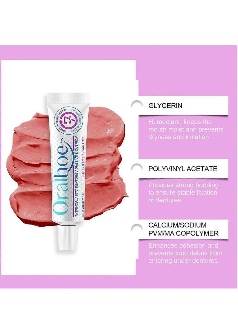 ORALHOE Thermoplastic Denture Adhesive, Cushion Grip Soft Reliner for Upper and Lower Dentures, Long-Holding Denture Grip for Up to 7 Days - Image 4