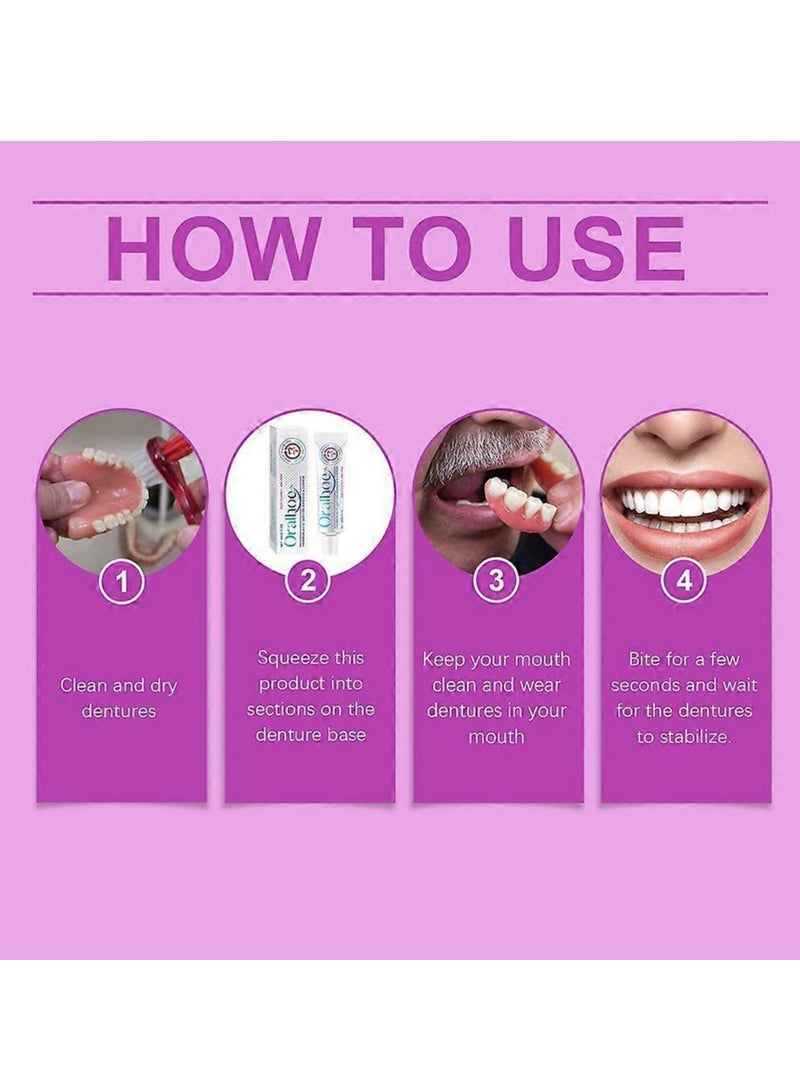 ORALHOE Thermoplastic Denture Adhesive, Cushion Grip Soft Reliner for Upper and Lower Dentures, Long-Holding Denture Grip for Up to 7 Days - Image 3
