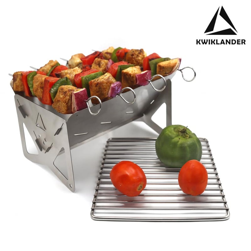 KWIKLANDER ® شواية باربكيو محمولة صغيرة من الفولاذ المقاوم للصدأ - شواية فحم للتخييم - شواية تندور قابلة للطي - Image 5