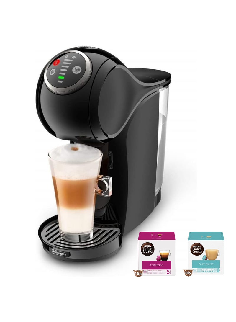 Dolce Gusto Dolce Gusto Genio S, Pod Coffee Machine, Compact Design, Adjustable Drink Size, Removable Water Tank Anthracite 0.8 L 1600 W EDG226.A, Anthracite Grey With 2 free boxes