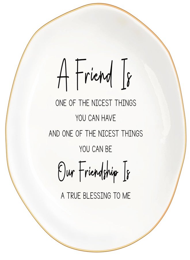 MQPPKJ Bestie Gifts for Women Friendship, Jewelry Dish Trinket Tray, Gifts for Friends Female, Friend Gifts for Women Birthday, BFF Soul Sister Work Bestie Gifts for Thanksgiving Gifts (White-Friend7) - Image 1
