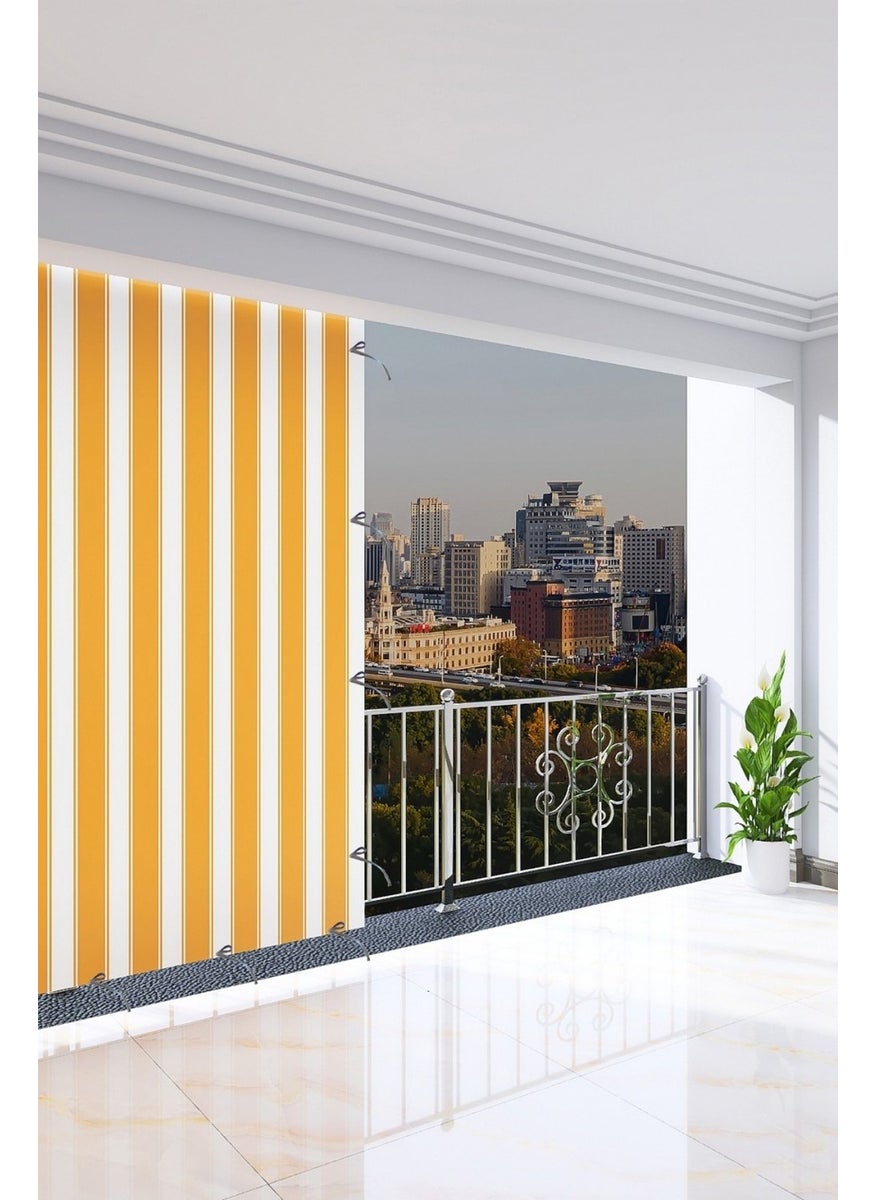AL-CA HOME 260 x 270 cm Yellow Colored Balcony Curtain  - Image 1