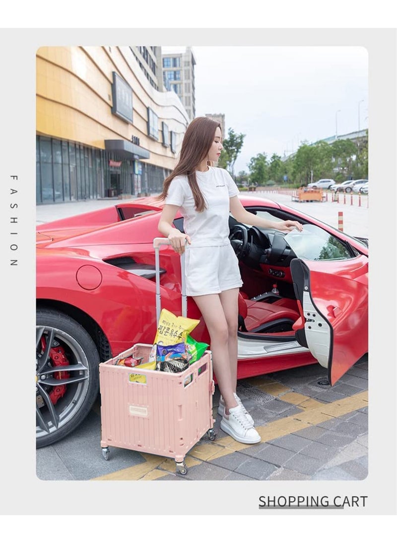 MissTiara - Camping Foldable Box 65L Foldable Utility Rolling Shopping Cart with Telescoping Handle and 360 Degree Universal Wheels for Outdoor Camping and Hiking Tourist Shopping - Image 1