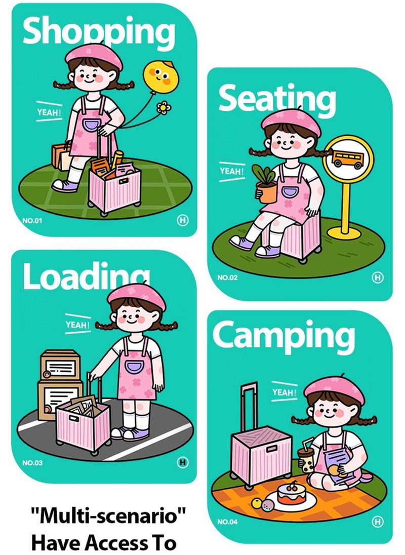 MissTiara - Camping Foldable Box 65L Foldable Utility Rolling Shopping Cart with Telescoping Handle and 360 Degree Universal Wheels for Outdoor Camping and Hiking Tourist Shopping - Image 1