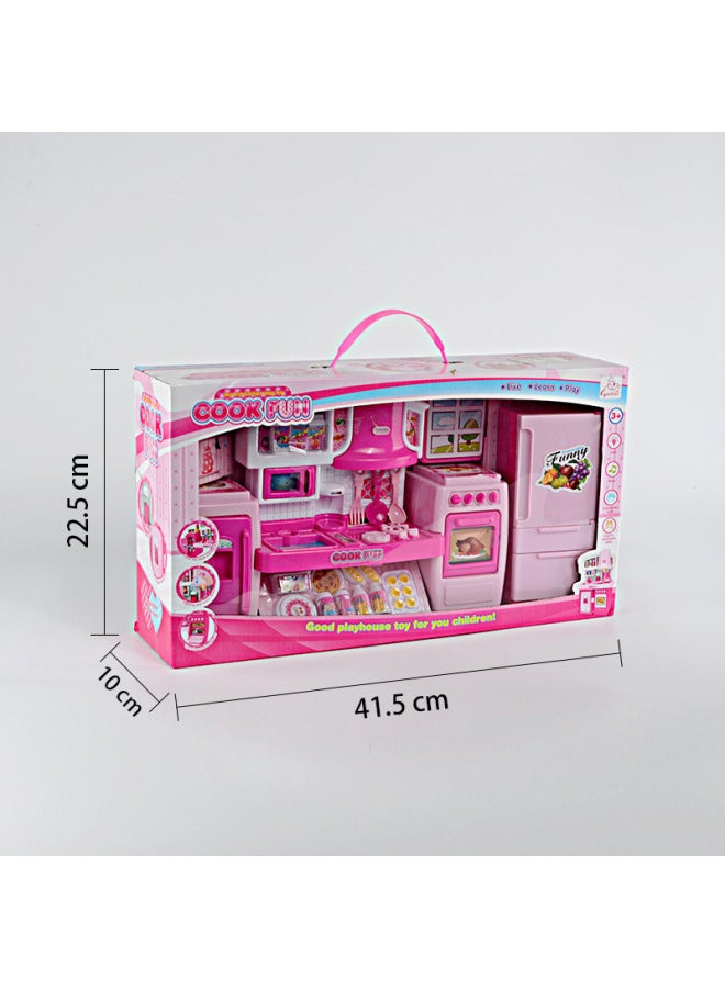 Children's Play Series Toys Multifunctional 3-4-5 Years Old Girl's Simulation Kitchenware Tableware Toy Set-Color:2078-7A Size 29.5x9x31.5 - Image 3