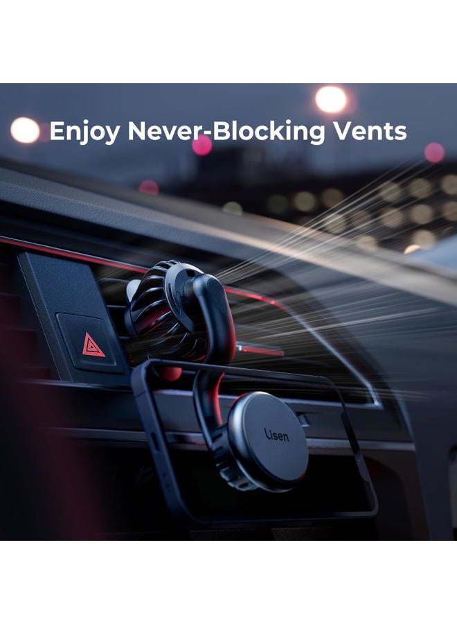 Magnetic Phone Holder for Car Mount Adjustable Phone Magnet for Car Enjoy Never Blocking Universal Air Vent Magnetic Car Cell Phone Holder Mount Fit for All 4”-13” Tablets & Smartphones
