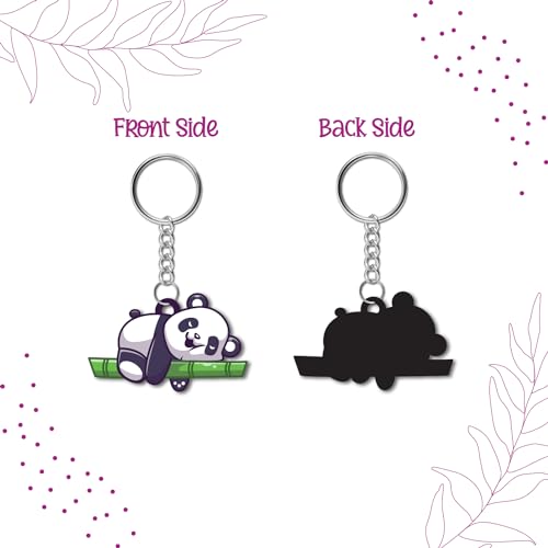 Bhai Please Sleeping Panda Wooden Keychain For Car, Bike, Office, Home (Pack Of 1) Multicolour Key Chain With Ring | Gift For Men, Women, Girls, Boys, Him And Her, Multi-Coloured - Image 4