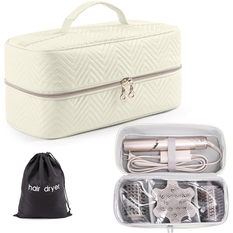 ELCUPA Hair Tools Travel Case with Black Hair Dryer Bag, Large Hair Tools Travel Carrying Case for Shark FlexStyle/SmoothStyle - Hair Air Wrap Dryer Storage Case Flat Curling Iron Travel Organizer - Image 3