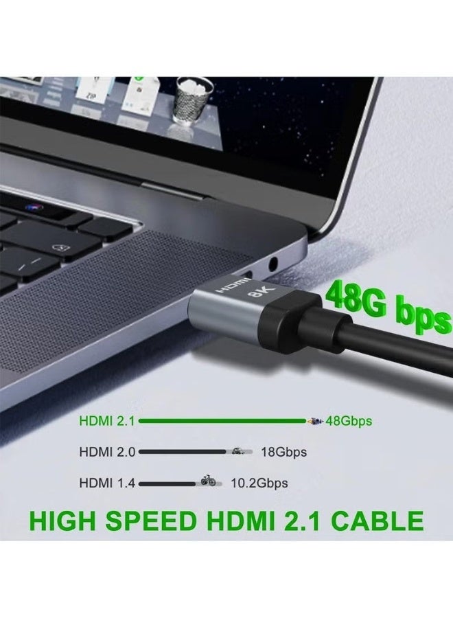 شيلكار كابل HDMI 8K بمنفذ HDMI 2.1 بطول 10 أمتار، كابل HDMI عالي السرعة بسرعة 48 جيجابت/ثانية، يدعم 8K بتردد 60 هرتز، و4K بترددات 240 هرتز/144 هرتز/120 هرتز، يدعم eARC/دولي/HDR 10+/HDCP 2.2 و2.3، متوافق مع الحاسوب المحمول، PS4، PS5، سويتش، إكس بوكس، وشاشات HDTVs HDMI - Image 3