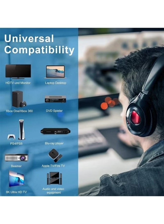 شيلكار كابل HDMI 8K بمنفذ HDMI 2.1 بطول 10 أمتار، كابل HDMI عالي السرعة بسرعة 48 جيجابت/ثانية، يدعم 8K بتردد 60 هرتز، و4K بترددات 240 هرتز/144 هرتز/120 هرتز، يدعم eARC/دولي/HDR 10+/HDCP 2.2 و2.3، متوافق مع الحاسوب المحمول، PS4، PS5، سويتش، إكس بوكس، وشاشات HDTVs HDMI - Image 5