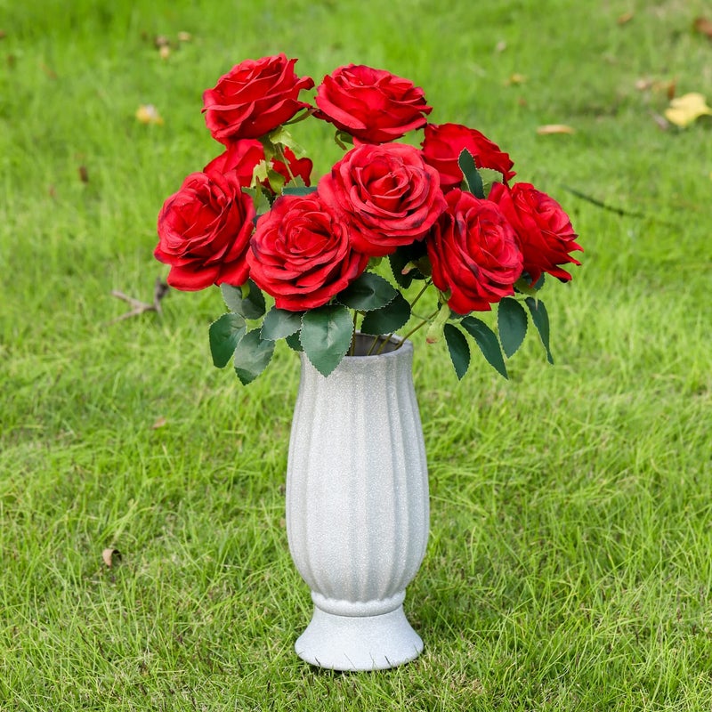 Bocola Cemetery Vase for Grave Decorations with Metal Spike Headstones Flower Holder for Atificial Flowers Fake Floral Outdoor Tombstone Markers memorials Sympathy for Loss of Loved Ones - Image 5