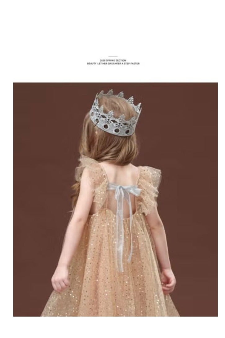 A.M Summer Gold Sequin Kid Girl Tutu Dress Design - Image 2