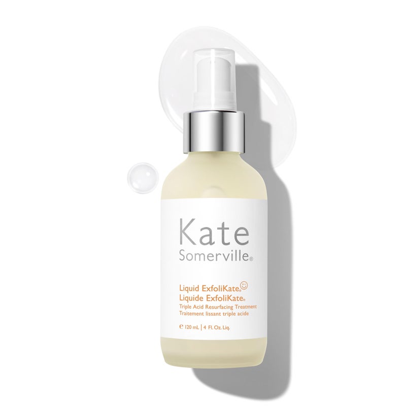 Kate Somerville Liquid ExfoliKate  Triple Acid Resurfacing Treatment Clinically Formulated AHA Overnight Facial Exfoliator Smooths Skin and Minimizes Pores 4 Fl Oz