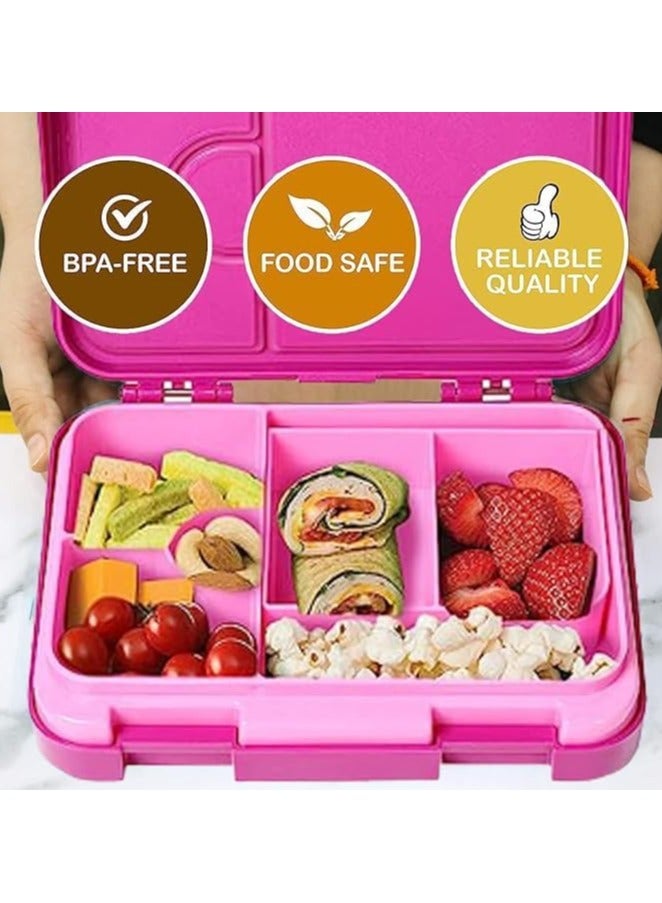 Bento Boxes for Kids and Toddlers 710ml Bento Lunch Box with 6 Compartments Ideal Portion Sizes for Ages 3 to 7 Portion-Controlled Meals for Teens & Adults BPA-Free Dishwasher Safe - Image 5