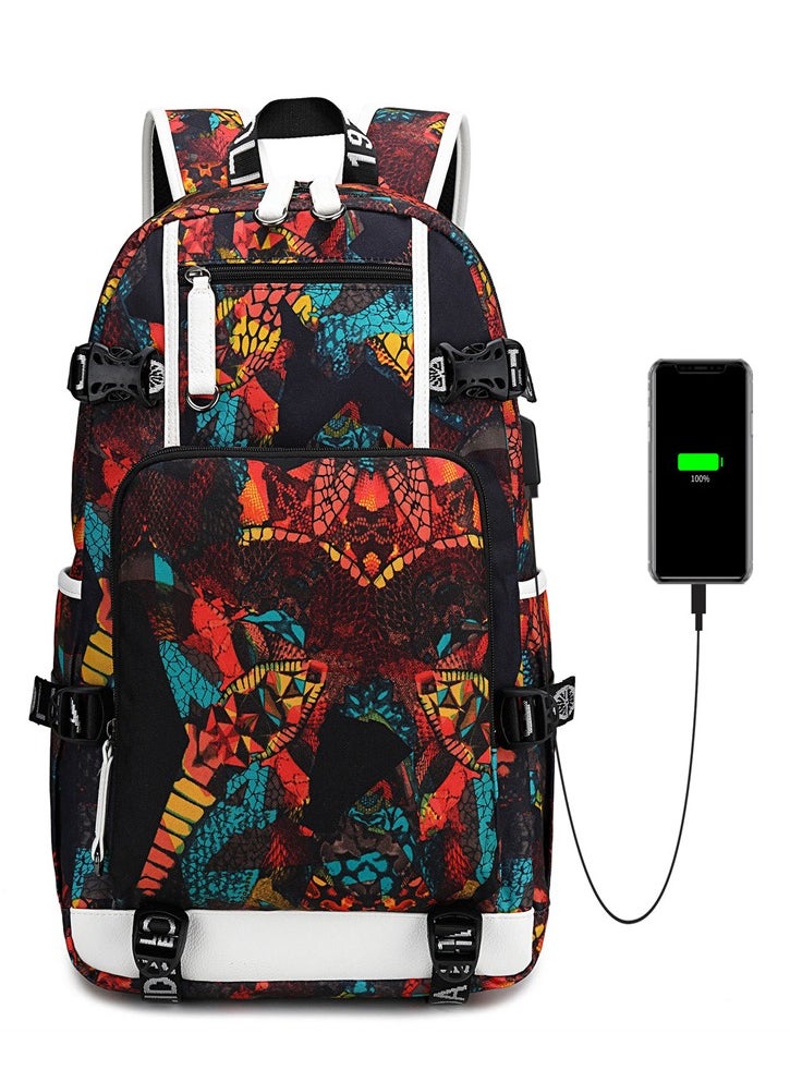 Generic - Student Bookbag Printed Waterproof Outdoor Travel Double Backpack - Image 1
