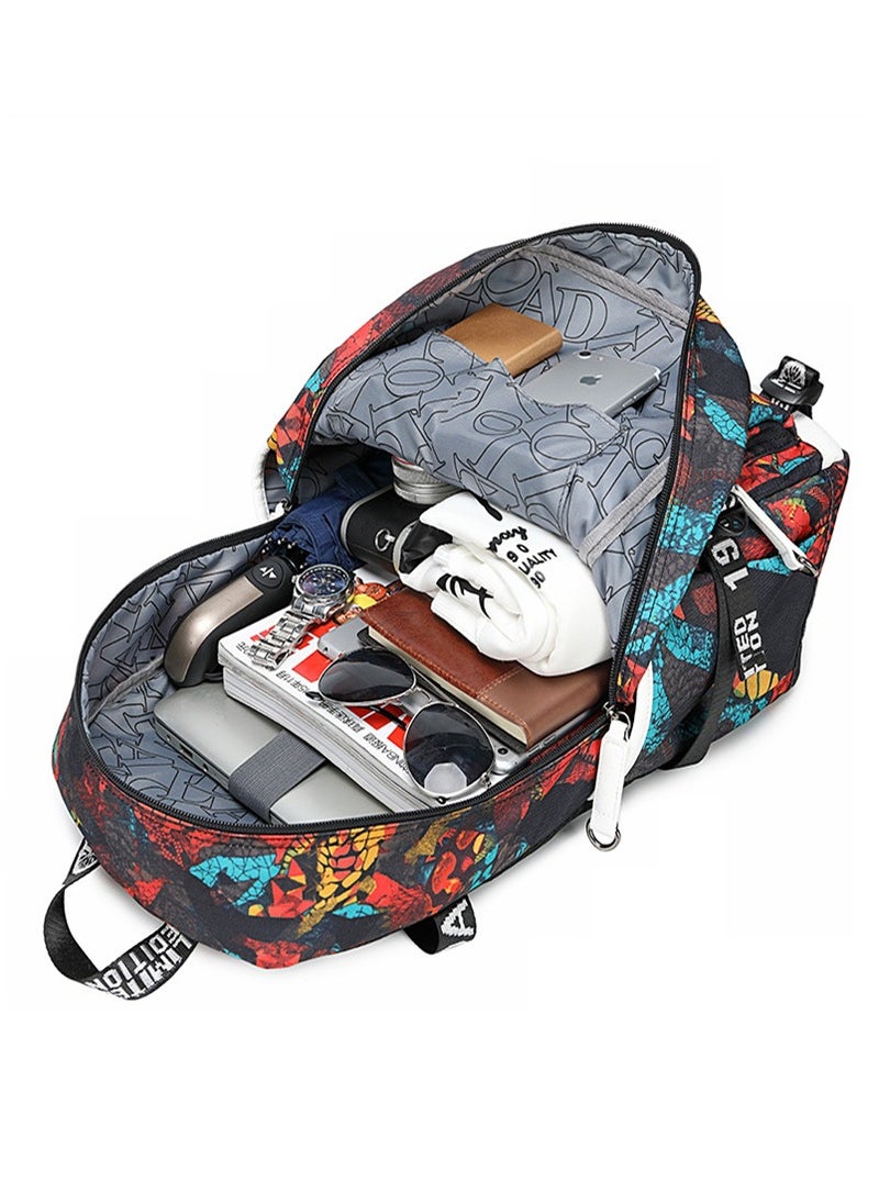Generic - Student Bookbag Printed Waterproof Outdoor Travel Double Backpack - Image 1