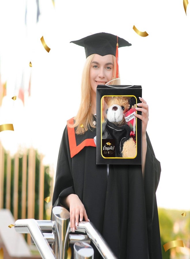 Seenelling Graduation Bear Gifts Set Graduation Stuffed Bear with Heart Picture Frame Stuffed Animal Gift Card Holder Soap Artificial Flower Congrats Grad Card Graduation Box Graduation Gifts - Image 5