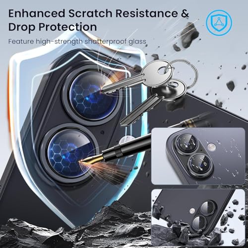 Lensarmor® Compatible With Black iPhone 17 Camera Lens Protector – 9H Tempered Glass, Premium iPhone 17 Lens Cover, Scratch Resistant, Flash-Friendly Camera Protector - Image 3