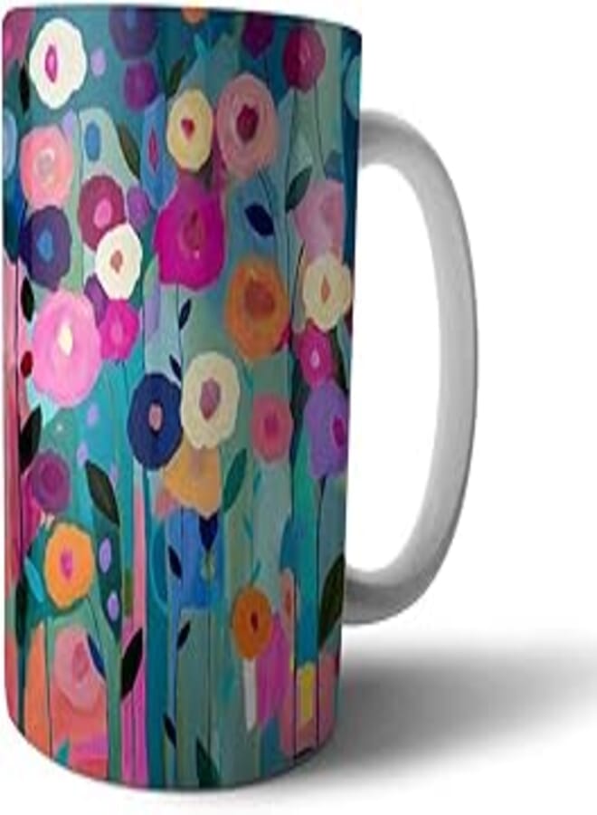 Flowers Printed Ceramic Mug - Multi Color