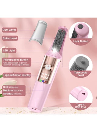 Callus Remover for Feet Rechargeable, Smooth Pedicure Wand Electric Foot File, Professional Pedicure Tools Kits Foot Scrubber for Smoother Feet Ideal Gift, Pedicure Kit Feet Care for Dead Dry Skin - view 2