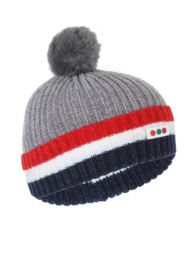 FabSeasons Kids Winter Skull Cap for Boys & Girls (3-10 Years), Covers Entire Ears for Better Protection from Cold Grey - Image 3