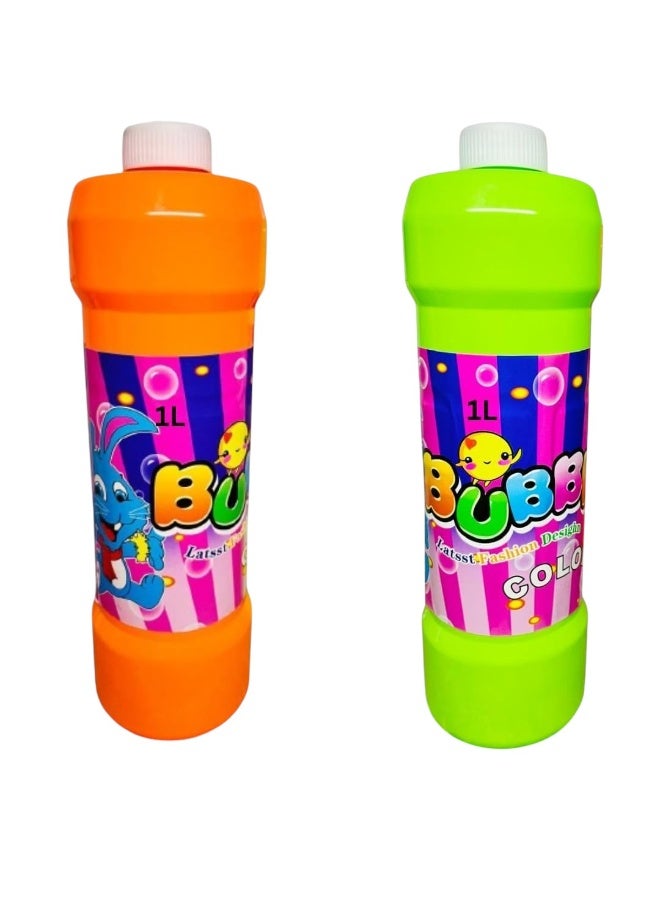 بابل زجاجة سائل فقاعات صابون 1 لتر – آمن وغير سام لجميع أنواع مسدسات الفقاعات – قطعة واحدة متعددة الألوان - Image 1