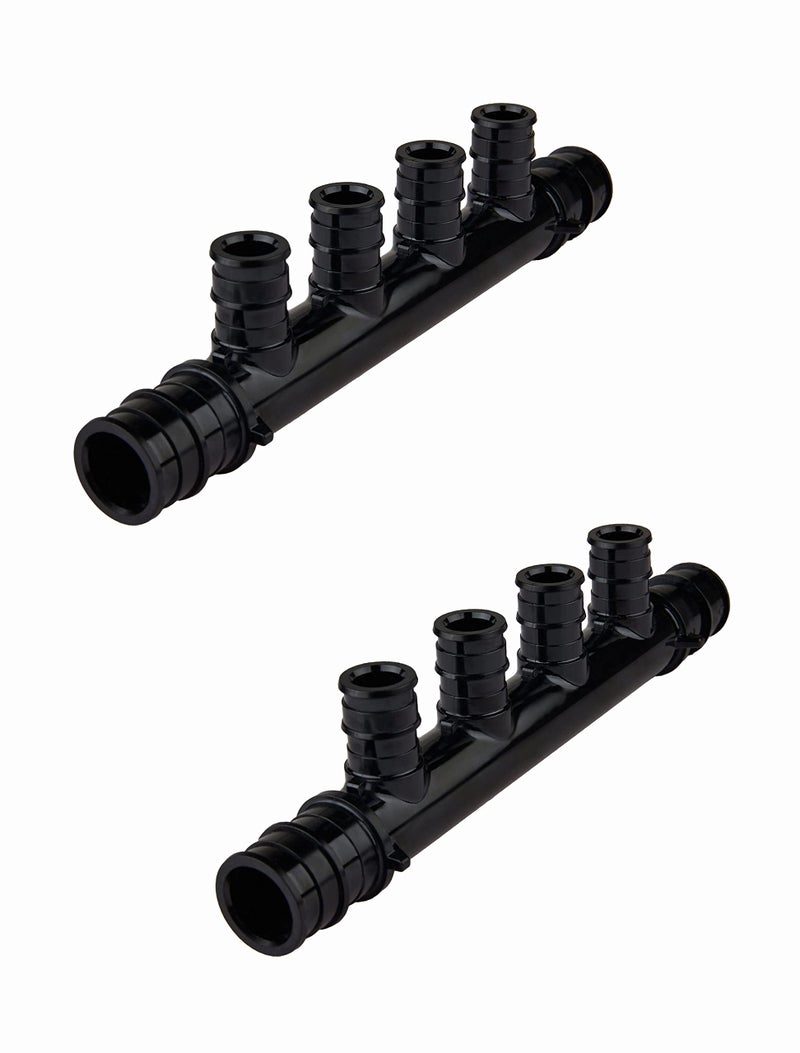 EFIELD 4 outlets Open Pex-A Expansion Poly PPSU Manifold 3/4 Trunk, 1/2" Port (4 outlets), ASTM F1960 (Pack of 2),(PPSU1960040-2PCS) - Image 1