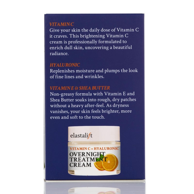 Elastalift Renewing Night Cream | Brightening Vitamin C Cream + Hyaluronic Acid Moisturizer For Face | Oil-Free Overnight Correcting Facial Treatment Night Lotion | Skin Care Face Cream, 1.75 Fl Oz - Image 4