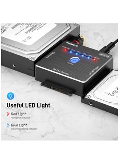 FIDECO FIDECO SATA/IDE to USB 3.0 Adapter, Hard Drive Adapter Cable for Universal 2.5/3.5 Inch IDE/SATA External HDD SSD, 5.25-Inch DVD-ROM/CD-ROM/CD-RW, Offline One Touch Clone, Support 16TB (Cable PL06)  - Image 3