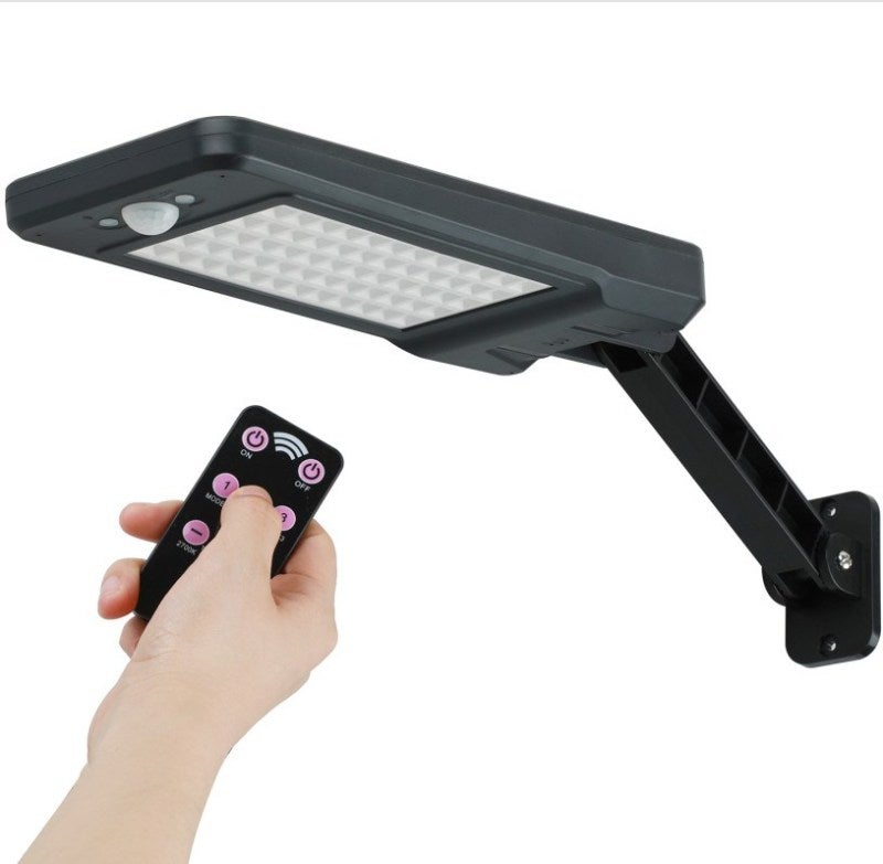 Spot direct supply new solar lamp Solar lamp induction lamp outdoor garden LED street lamp 60 lights black Solar Energy Saving Lamp - Image 1
