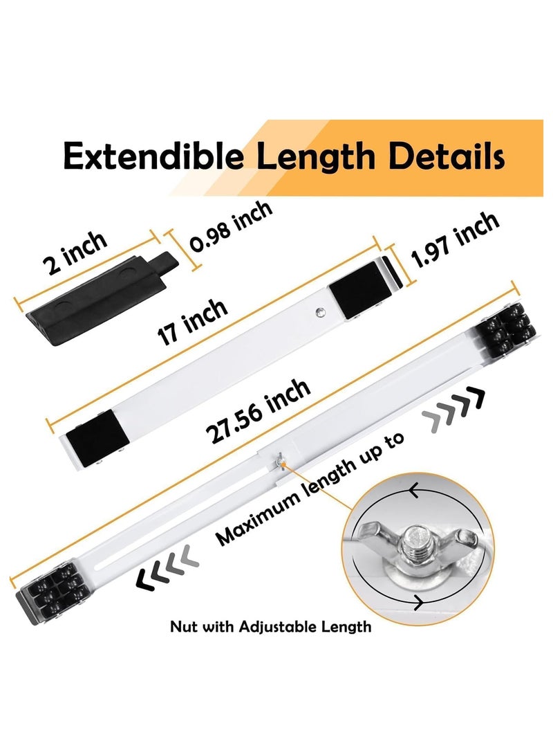 NANAO حامل أجهزة قابل للتعديل وقوي، قاعدة متحركة قابلة للتعديل للغسالة، الثلاجة والمجفف، 24 عجلة قابلة للقفل، وسادات مضادة للانزلاق، إطار معدني قوي، يتحمل حتى 660 رطل (رمادي) - Image 5