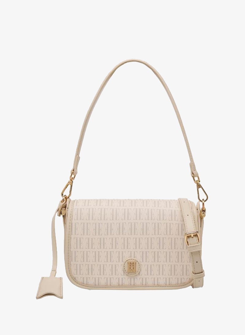 ELLE Monogram Print Crossbody Bag With Detachable Strap - Image 1