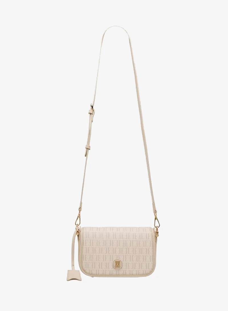 Elle Monogram Print Crossbody Bag With Detachable Strap