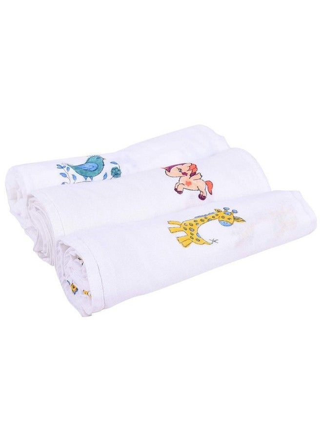MOM'S HOME Baby Organic Cotton Soft Muslin Cloth Swaddle (018 Months) Pack Of 3  - Image 2