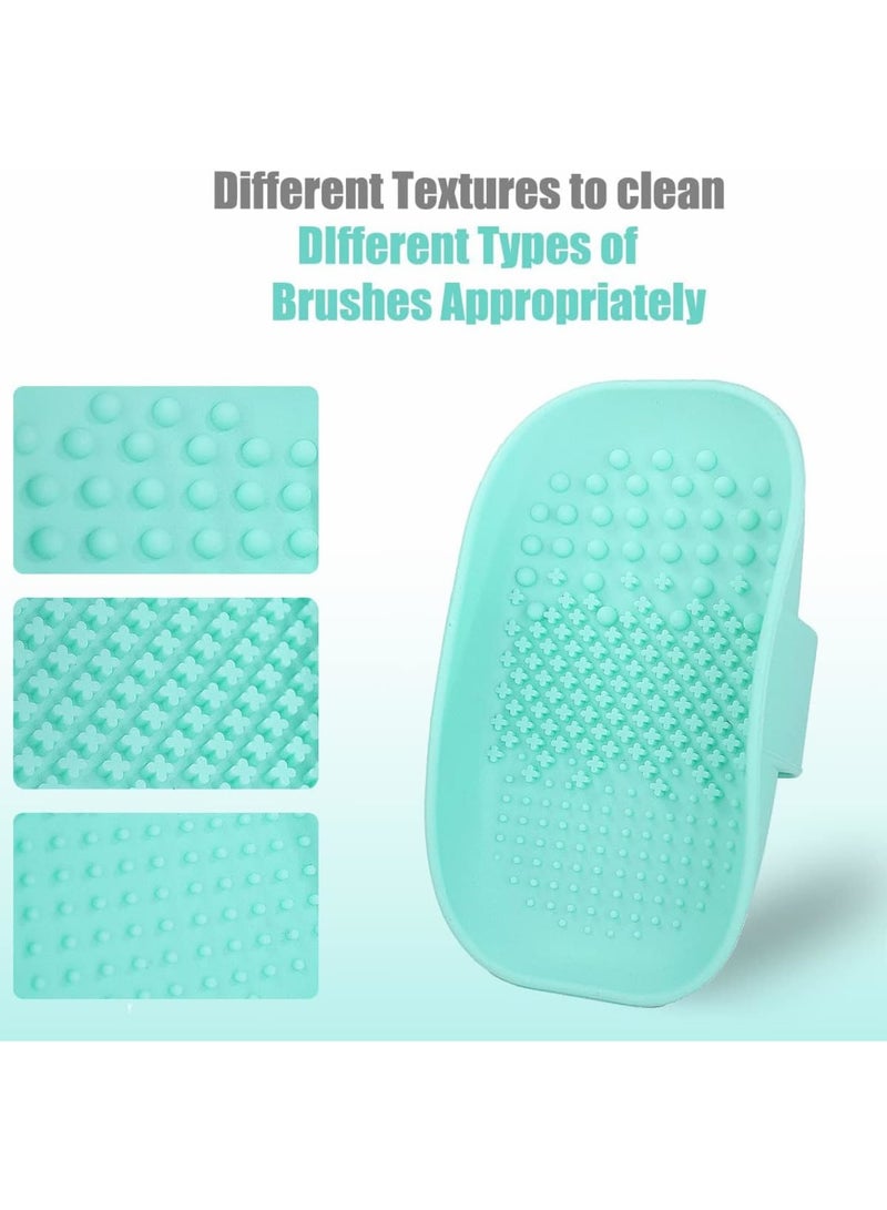 SOLARAE Silicone Makeup Brush Cleaner Mats Pads, Back Strap Cosmetic Brush Cleaning Mat Portable Washing Tool for Makeup, for Cleaning (Green) - Image 3