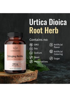 HERBAMAMA Stinging Nettle Root Capsules Organic Stinging Nettle Root Powder Pills Urtica Dioica Herbal Supplement 100 Vegan Caps  - Image 5