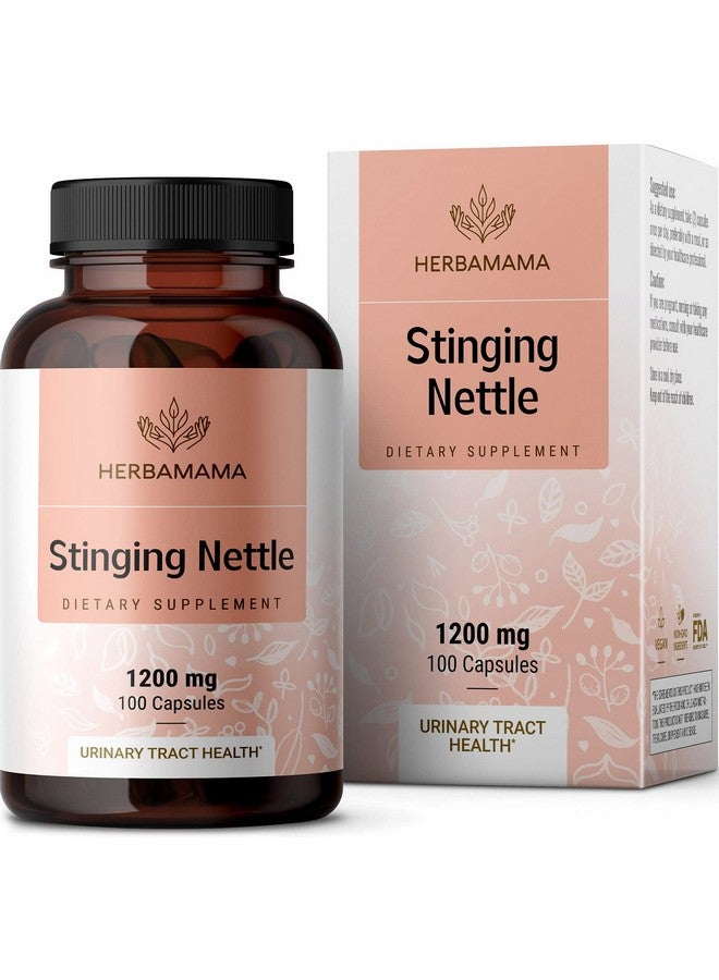 HERBAMAMA Stinging Nettle Root Capsules Organic Stinging Nettle Root Powder Pills Urtica Dioica Herbal Supplement 100 Vegan Caps - Image 1