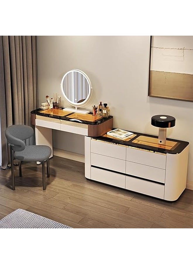 NKX Elegant and Efficient Smart Dressing Table for Contemporary Living Spaces with LED Mirror 