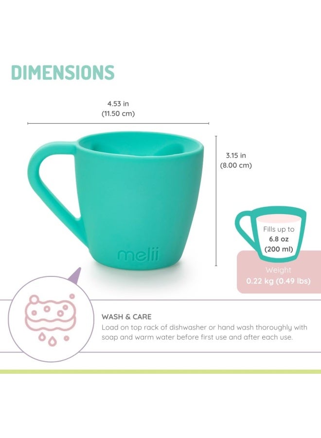 melii كوب سيليكون للأطفال 6.8 أونصة - لعب تمثيلي، متين، خالي من BPA، كوب سيليكون بدرجة غذائية للمشروبات الساخنة والباردة - آمن في غسالة الصحون والميكروويف، دب - Image 2